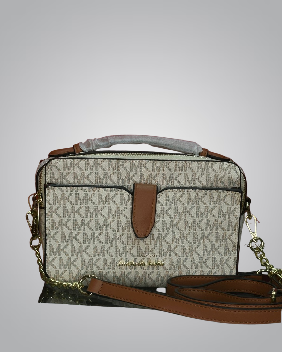 Michael Kors Signature Monogram Chain Strap Shoulder Bag