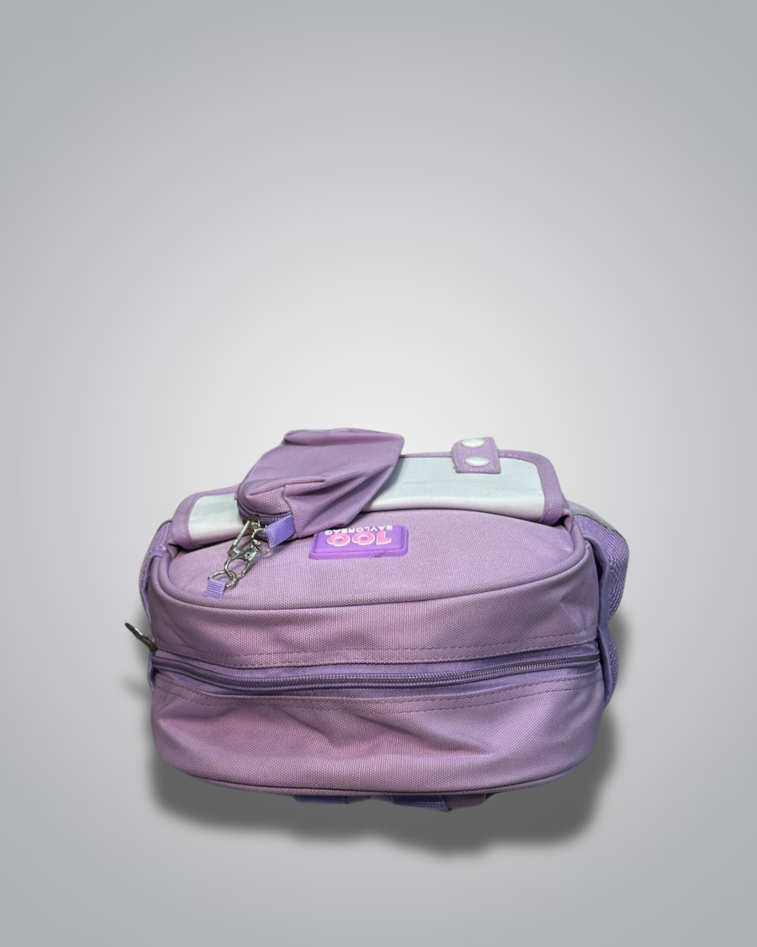 BAYLORBAG purple and pink color-block backpack with pouch for kids- Valentino Impex