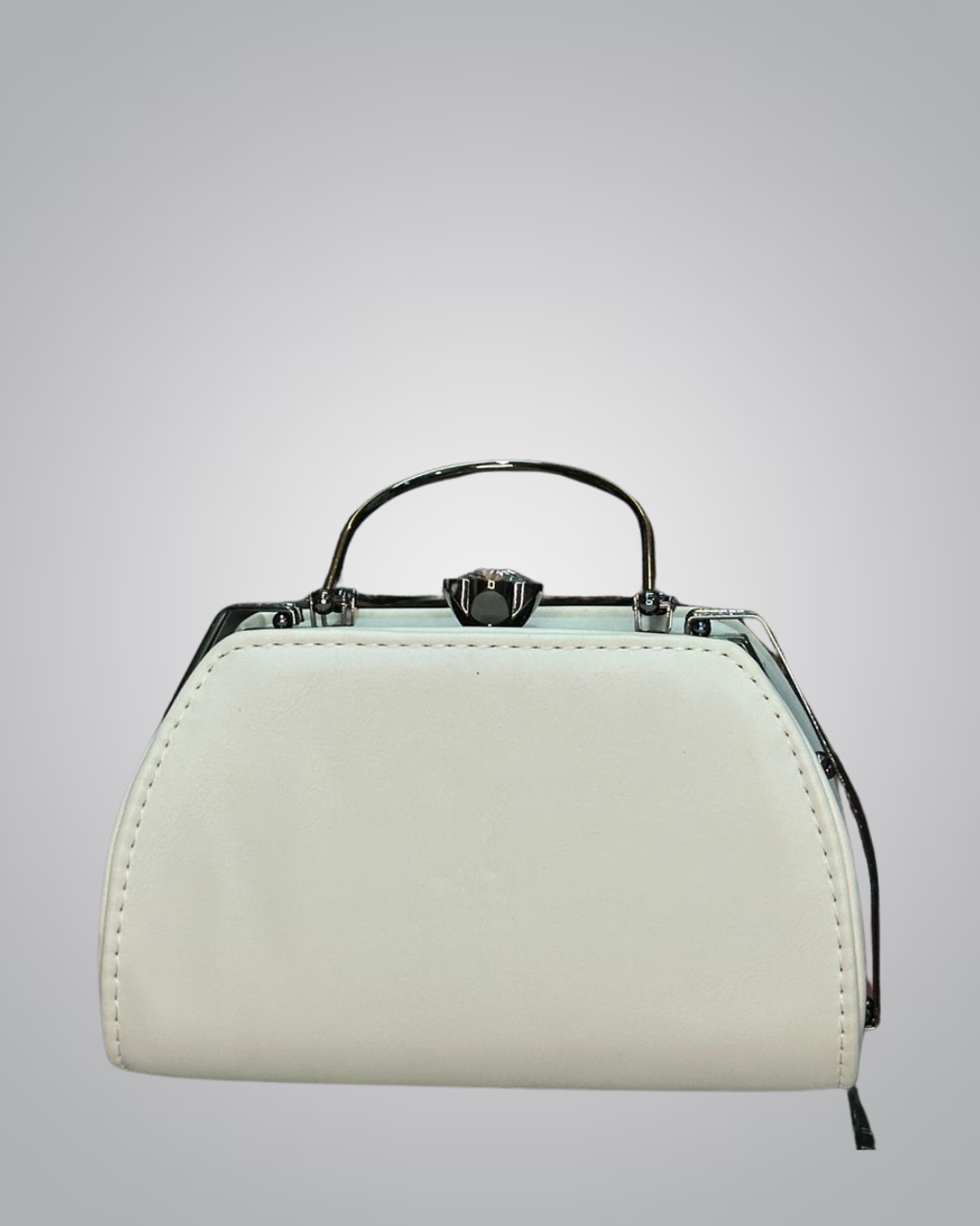 Elegant Hand-Painted Floral Handbag with Crystal Clasp