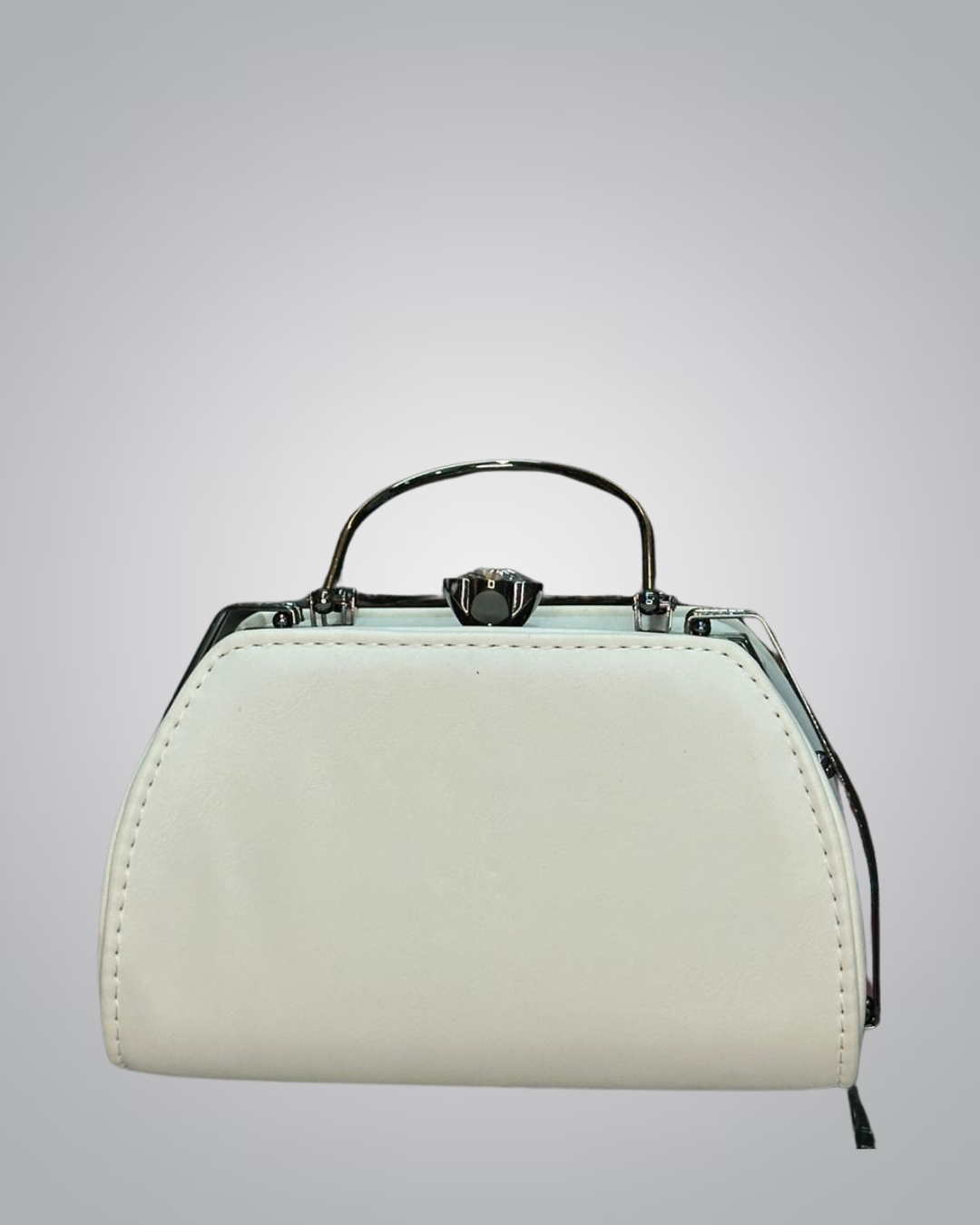 Elegant Hand-Painted Floral Handbag with Crystal Clasp
