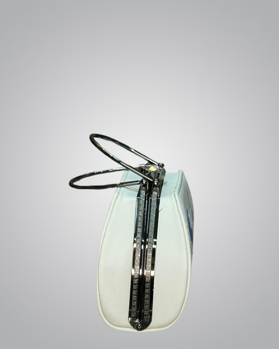 Elegant Hand-Painted Floral Handbag with Crystal Clasp