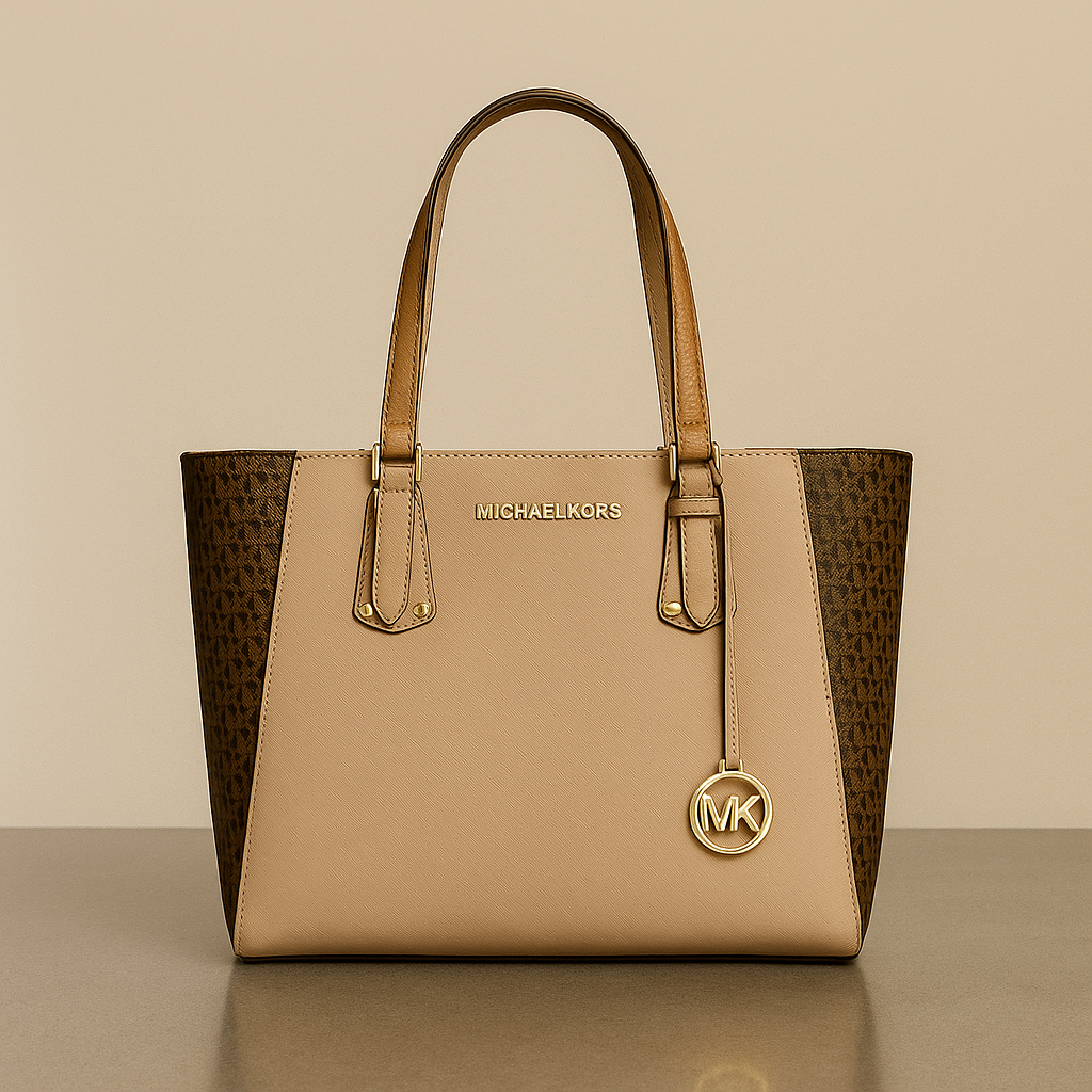 Michael Kors Signature Tote – Brown & Beige