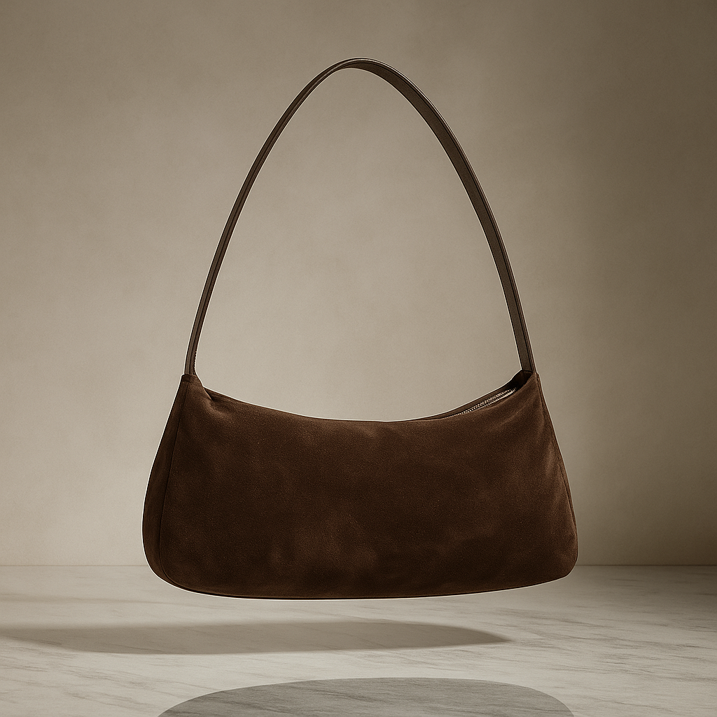 Suede Pocket Flap Shoulder Bag