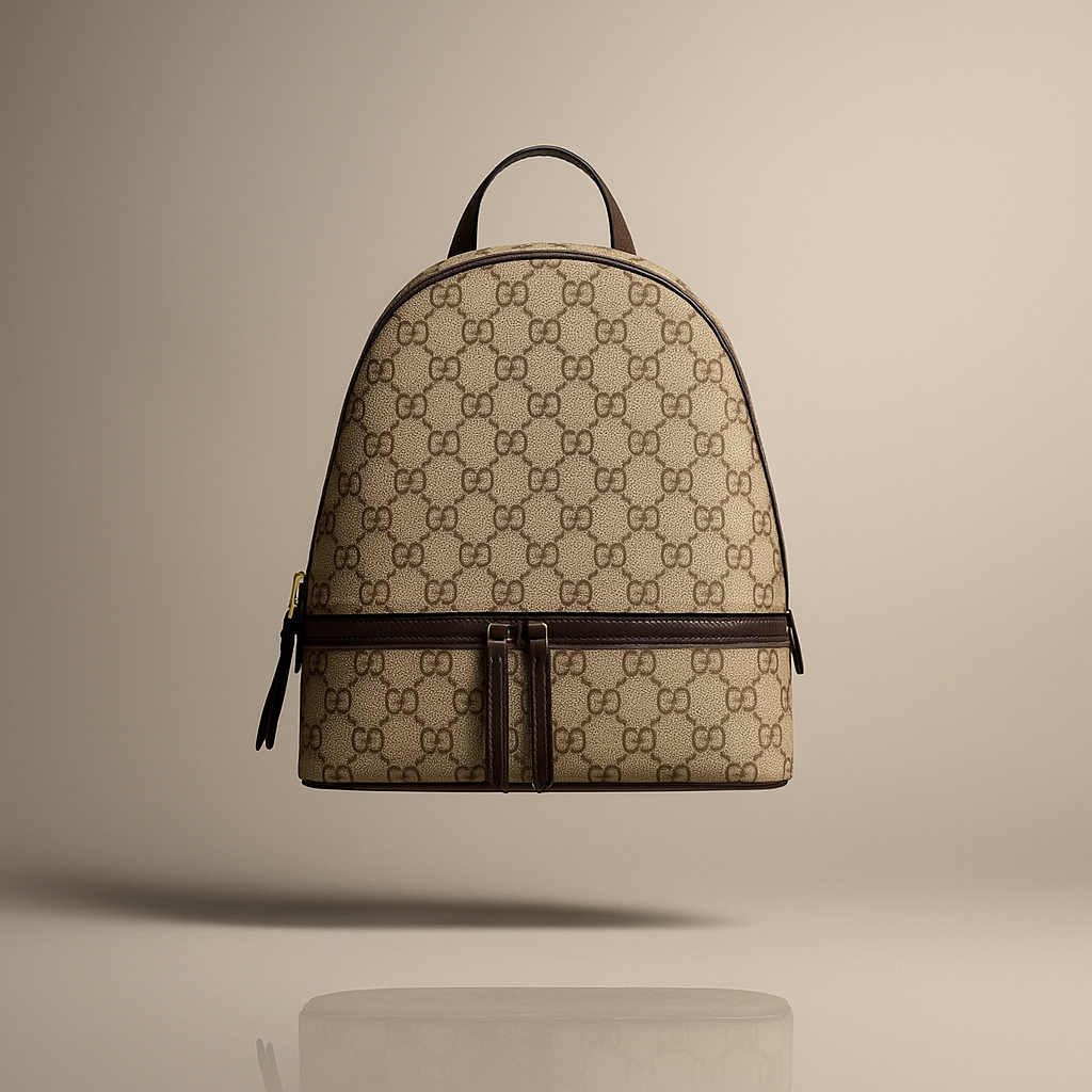GG Monogram Signature Backpack – Beige & Brown