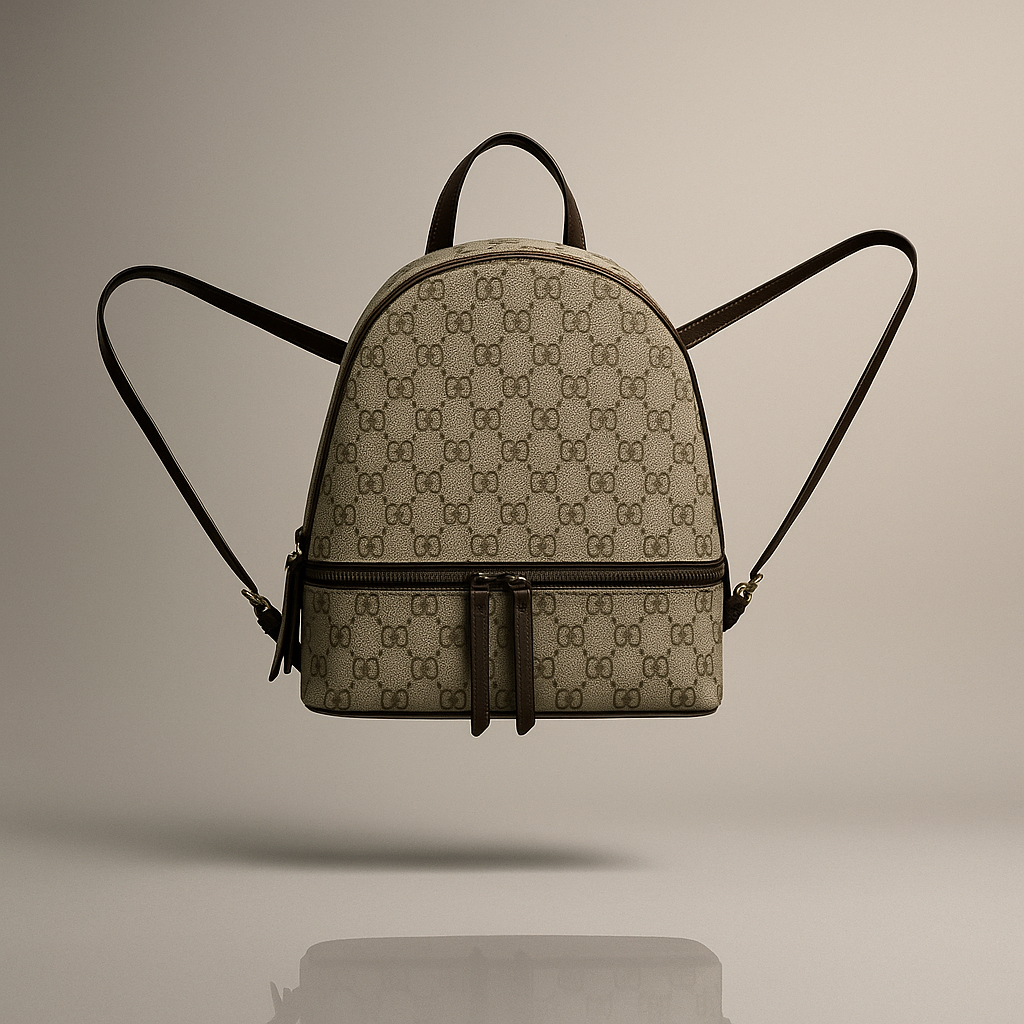 GG Monogram Signature Backpack – Beige & Brown