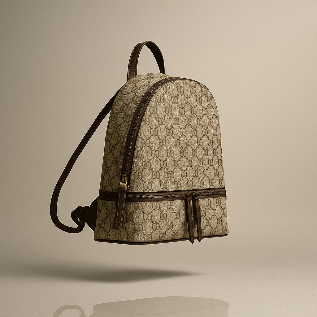 GG Monogram Signature Backpack – Beige & Brown