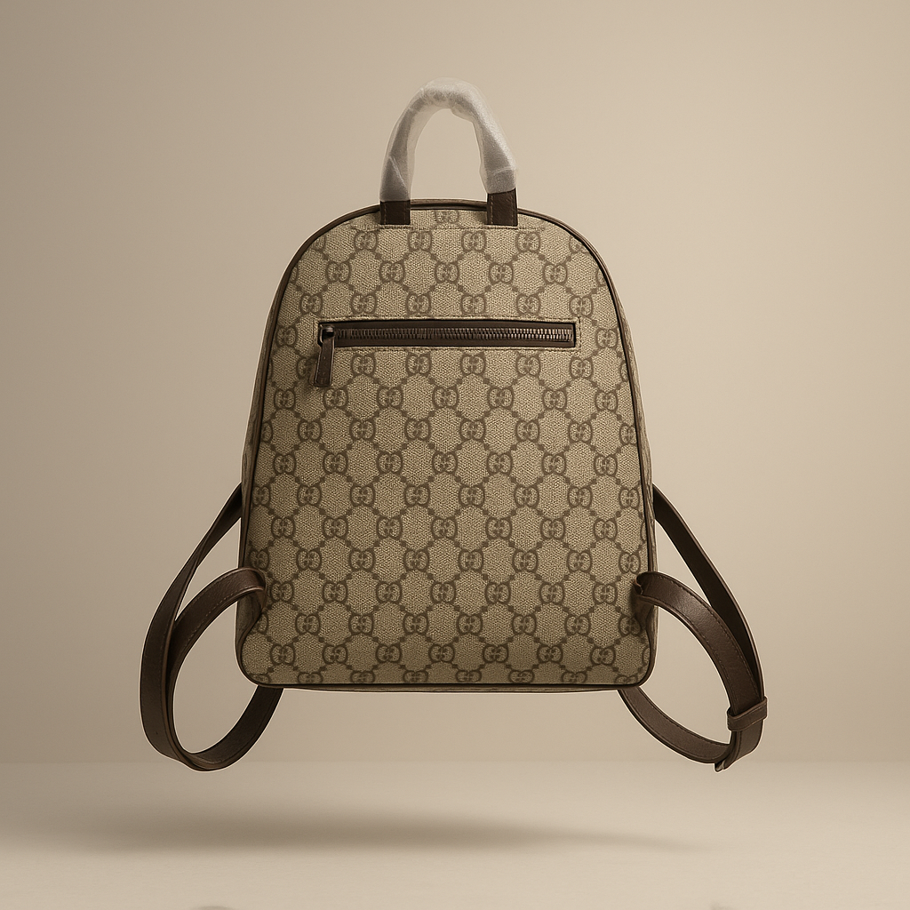 GG Monogram Signature Backpack – Beige & Brown
