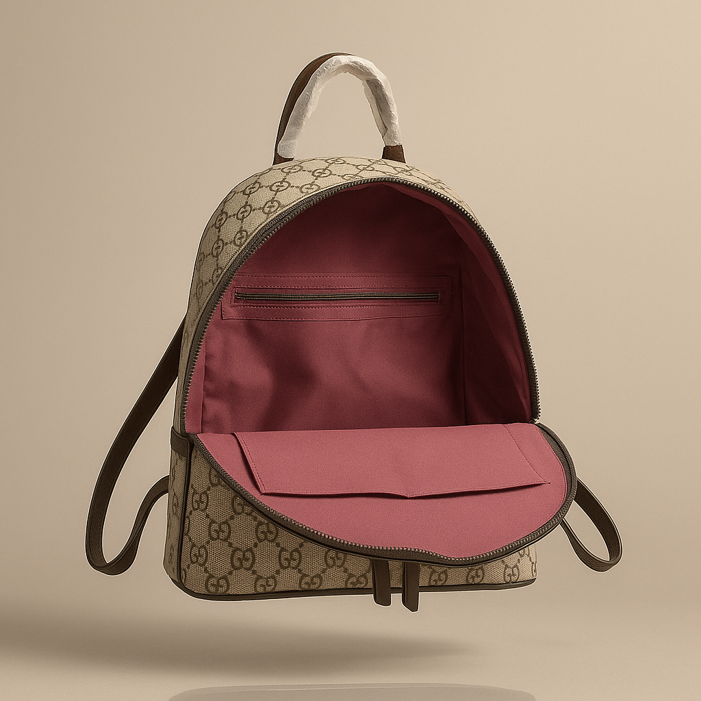 GG Monogram Signature Backpack – Beige & Brown