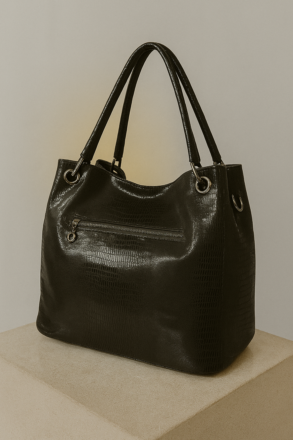 Taupe hobo-style bag