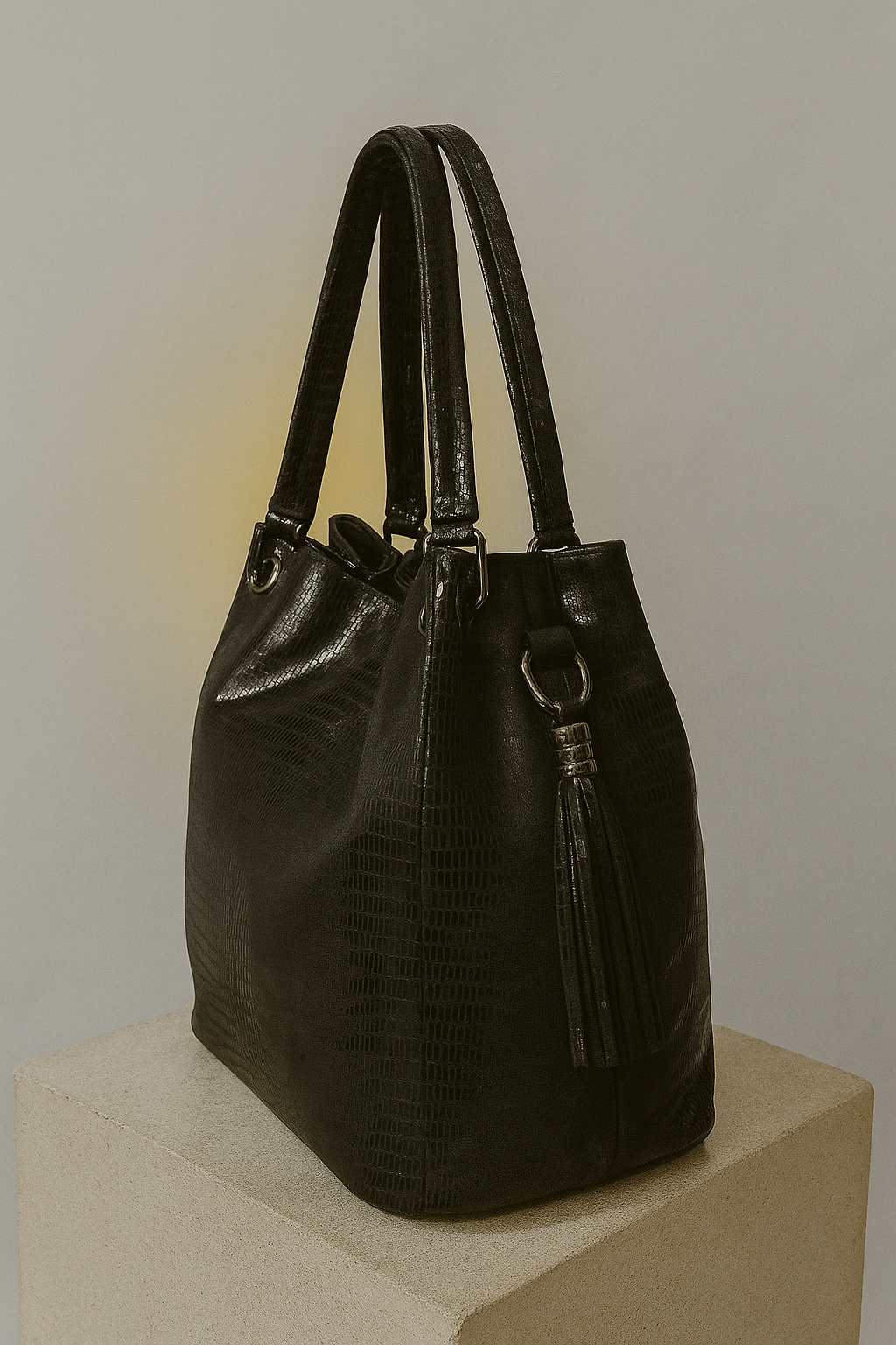 Taupe hobo-style bag